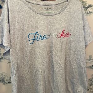 LB lane Bryant Firecracker  tee t-shirt 18/20 grey summer